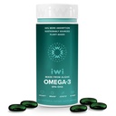 Iwi Omega-3, 30 Softgels (30 Hizmetler), Vegan Plant-Based Algae Omega 3 with EPA + DHA, Whole-Body Support Diyetary Supplement, Krill & Fish Oil Alternative, No Fishy Aftertaste