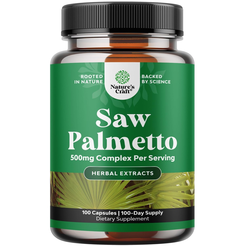 Ekstra Kuvvetli Saw Palmetto Ekstra - Saç Sağlığı ve Urinary Support with Plant Sterols & Flavonoids - Potent Herbal Supplement with 500 mg per Service - 100 Capsules