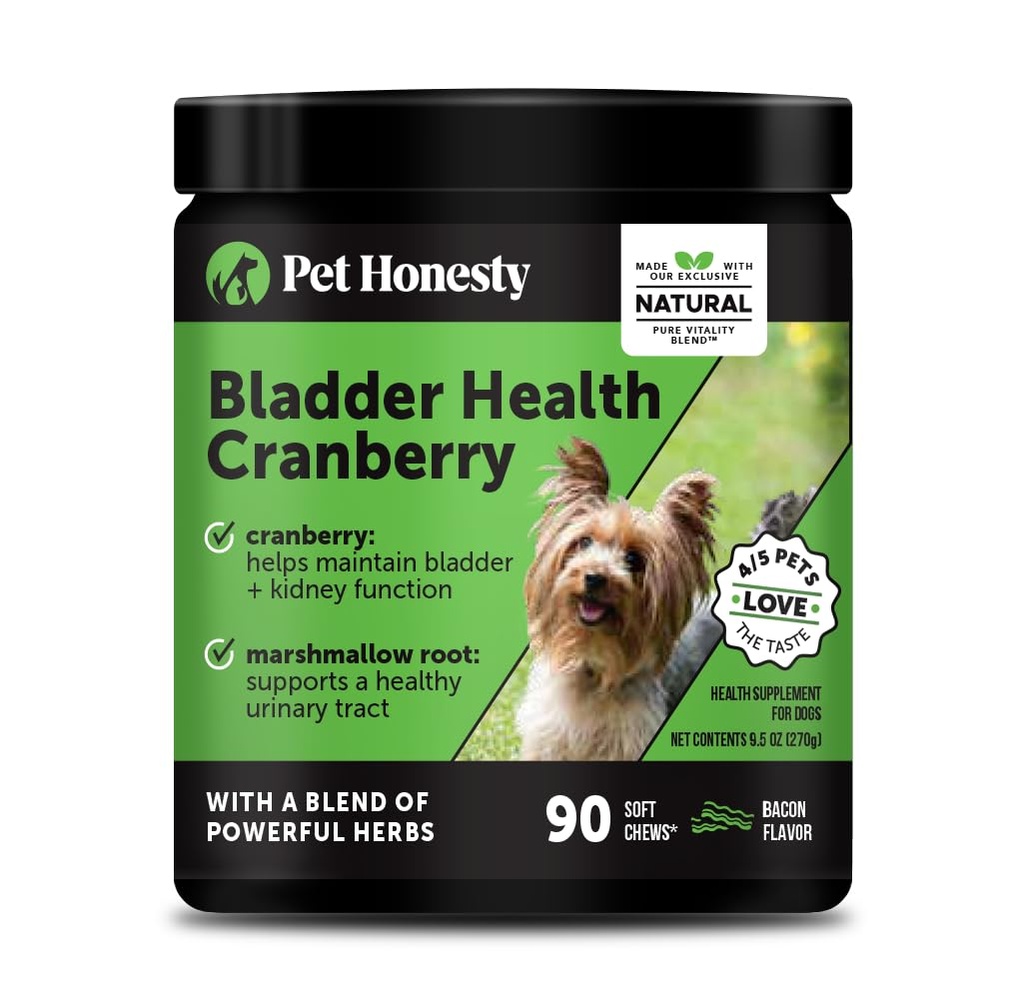 Cranberry Bladder Health for Dogs – Contains Active Ingredients - Cranberry & D-Mannose to Help Support Dog Urinary Tract Health, Dog Bladder Support, & Kidney Support for Dogs (Bacon)