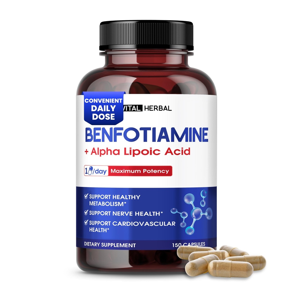 VITAL HERBAL Liposomal Benfotimin Alfa Lipoic asit ile - maksimum Potency- Support Health Metabolism - Made in the USA