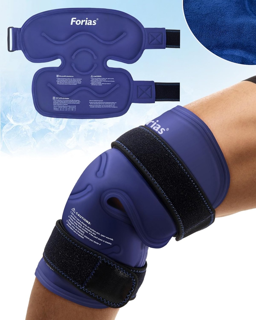 Forias 14.4" Kas Ağrısı Yardımı için Buz Paketi, Injuries, Diz Reusable Gel Buz Paketi, Swelling, Arthritis, Meniscus Tear ve ACL, Blue