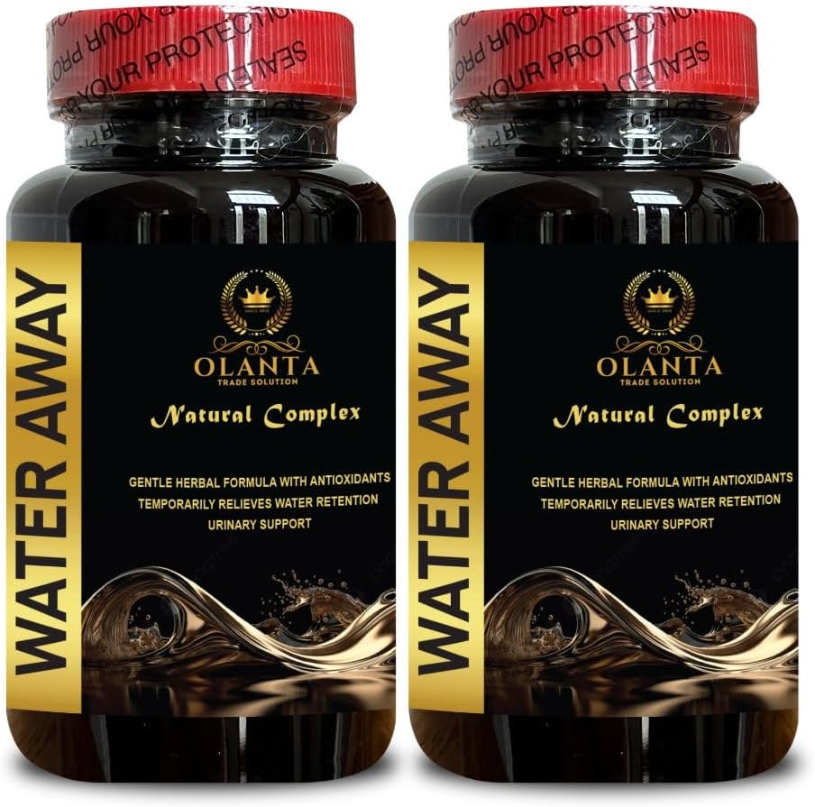 Genric Water Away - Water Retention and Flushing - Water Pills Water Retention, Water Retention Relief, Diuretic Pills for Water Retention, Water Away Pills maximum Strength - 2 Şişes