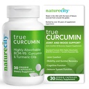 NatureCity True-Curcumin Turmeric Supplement | Non-GMO Tumeric and Curcumin 500 mg Curcuma Capsules Vitamin Supplements | Up to 700% Art in Abxia (30 Day Supply) | Supports Commons