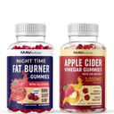 MAV NUTRITION Night Time Fat Burner Gummies ve Apple Cider Vinegar Gummies | Nighttime, Metabolism Boost & Kilo Management Gummy Sche | 30 Her Şeye Hizmet Ediyor