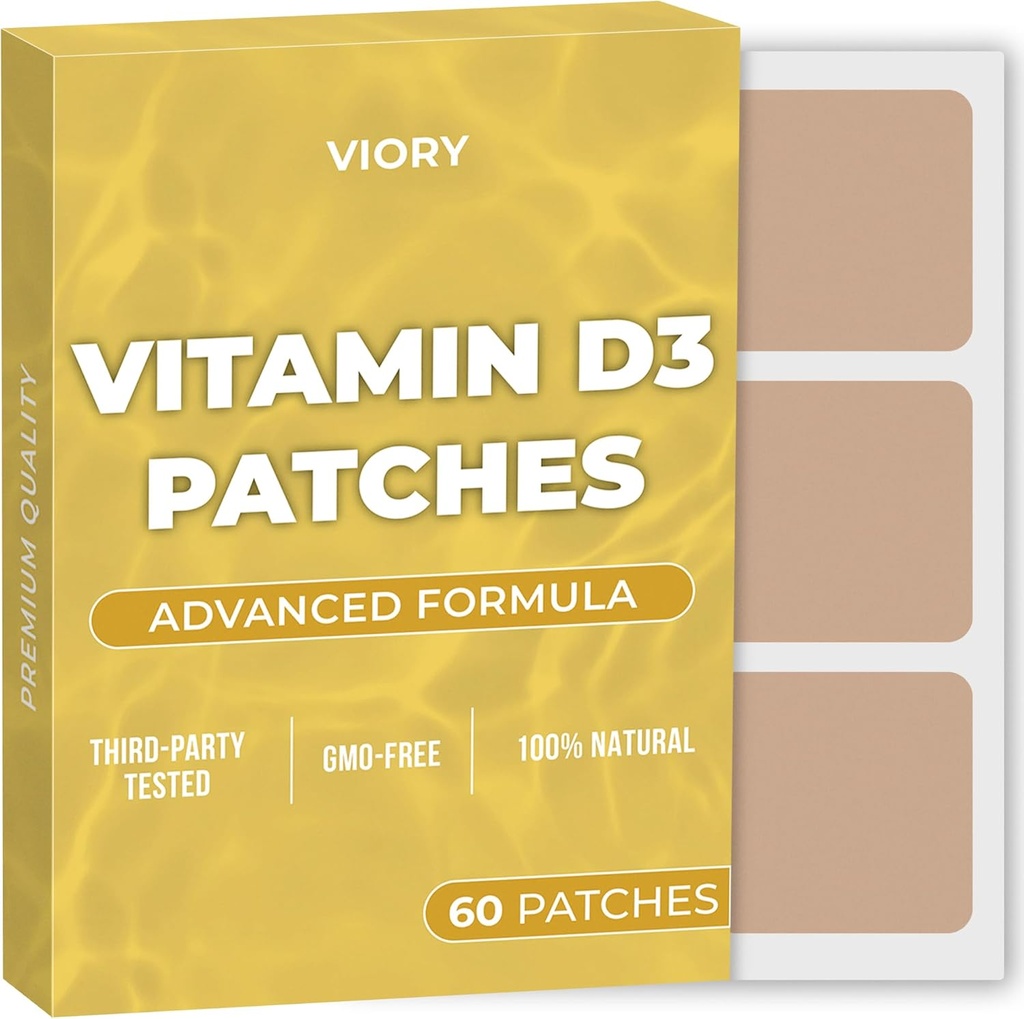 D3 Patches (160 of 60) - Kadınlar ve Erkekler için% 100 Doğal D Patch - Magnezyum, K2 - Immune & Body Support - Geliştirilmiş Formula