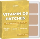 D3 Patches (160 of 60) - Kadınlar ve Erkekler için% 100 Doğal D Patch - Magnezyum, K2 - Immune & Body Support - Geliştirilmiş Formula