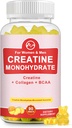 Kadınlar ve Erkekler için Krehidrat Gummy, Kre Free, Chewable, Muscle Supportine Monohidrat Gummy for Women & Men,t Kreine Supplements, Sugar Free, Chewable, for Muscle Support