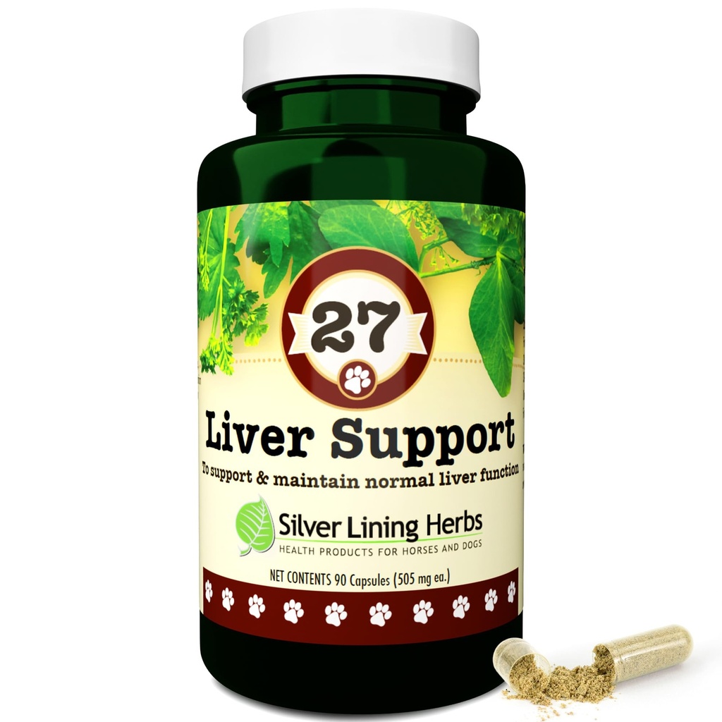 Silver Lining Herbs 27 Herbal Liver Support Canine - The Liver Normal Fonksiyonl ve Sağlık ile Köpek Destek - Doğal Herbal Supplement, Stres ve Toxins - 90 Capsules
