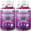 2 Packs 3000 mg Glucosamine Chondroitin Gummies with MSM & Elderberry - Ekstra Güçlü Ortak Sağlık, Flexability, Antioksi Immune Support Supplement Gummy for Yetişkinler, Men & Women 120 Cts