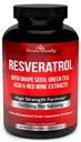 Resveratrol Tamam - 1400 mg Ekstra Kuvvetli Formula, Grape Tohum Üretimi, Yeşil Çay Ekstraksiyonu, Red Wine Extract - 60 Veggie Capsules