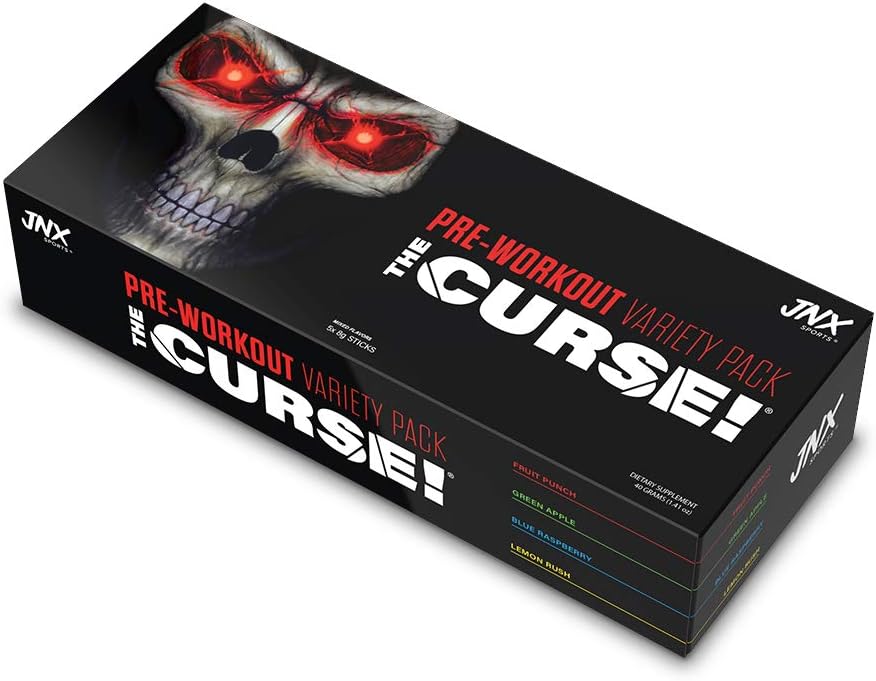 JNX SPORTS The Curse! Erkekler ve Kadınlar için Çalışma Tozu, Caffeine, Beta-Alanine, Citrulline, Örnek Çeşitli Paket, 5X 8g Örnekleri – Enerji, Güçlü ve Focus