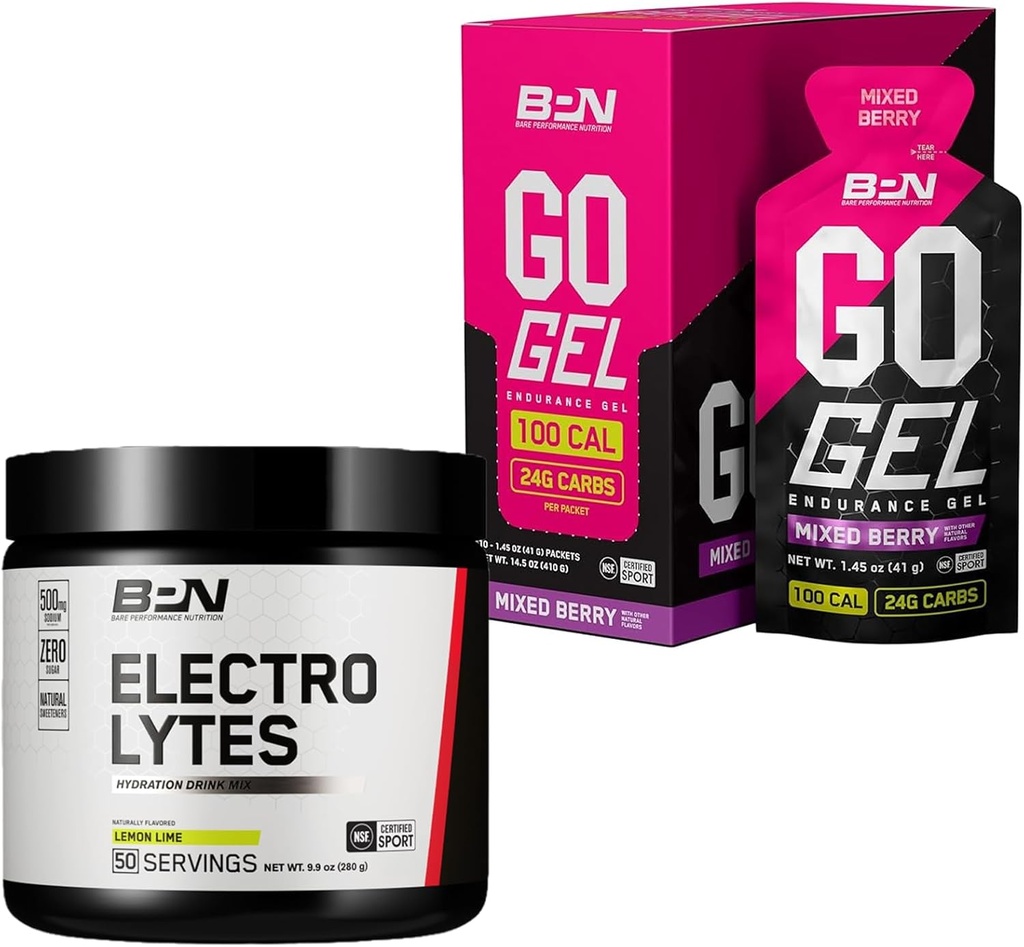 BARE PERFORMANCE NUTRITION BPN Electrolytes Hydration Drink Mix & Go Gel Endurance Gel Mix