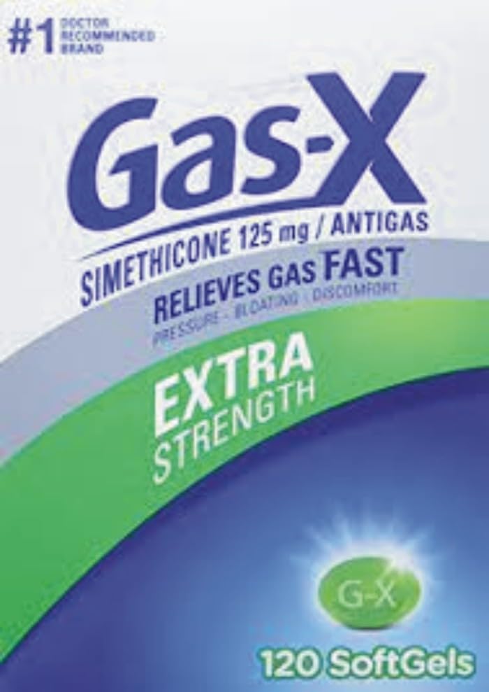 Gaz-X Ekstra 125 mg Güçlü Gaz Yardım Simethicone 120 Softgels
