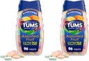 TUMS Extra Strength Antacid Tabletleri Chewable Heartburn Relief ve Acid Indigestion Relief, Assorted Fruit Flavors - 96 Count (Pack of 2)