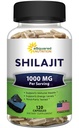 ASquared Beslenme Shilajit 1000 mg - 120 Capsules - Pure Shilajit Ekstraksiyon Tamam ve Toz Kompleksi - Doğal Humic & Fulvic Acid & Trace Minerals - Alternatif To Wear & Drops