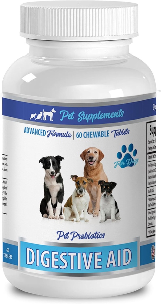 Köpek kötü nefes çiğniyor - DOG DIGESTIVE AID PROBIOTICS - NATURAL APPROACH - BAD BREATH AND GAS - COUNTER DIARRHEA - köpek probiyotikleri ekstra güç - 1 Şişe (60 Tedavi)