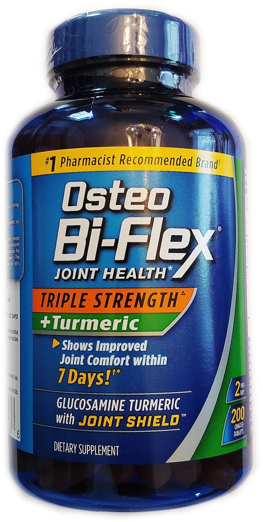 Osteo Bi-Flex, Triple Strength + Turmeric, 200 Tablet, Glucosamine HCI ve Turmeric Curcumin, Erkekler ve Kadınlar için Ortak Tamam