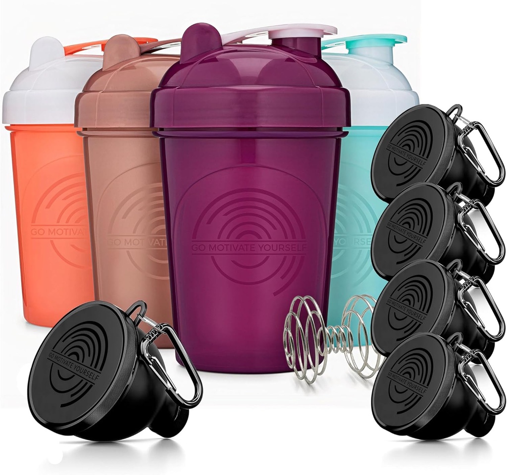 GOMOYO Fitness Sche - Agitator + 5-Pack Protein Funnels with Carabiner, Faraday-Free & Dishwasher Safes