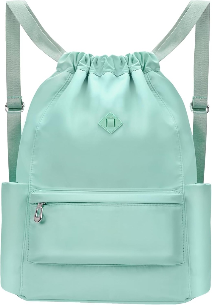 Wet Pocket Gym Backpack Water-Resistant Cinch String Bag Beach Face for Women Men