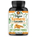 Vegan Turmeric Curcumin with Black Pepper Extract (60 Veggie Capsules-2 Ay Supply),% 95 Curcuminoids - Tüm Doğal Güçlü Antioksitler Ortak Destek ve Yardım için (1-Bottle)