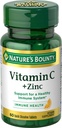 Nature's Bounty Vitamin C + çinko, Vitamin Supplement, Supports Immune Health, 60 mg, 60 Tablet