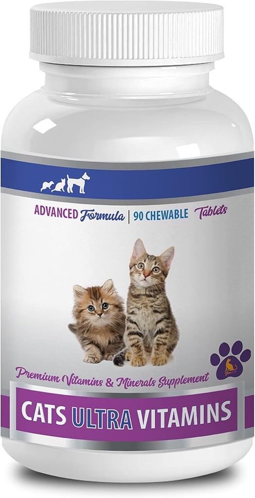 Shedding için kedi Vitaminleri - Cats için Ultra Vitaminler - Sağlıklı Mineraller ve Vitaminler Formula - Chews - Kedi Kalsiyum Tamam - 1 Şişe (90 Tedavi)
