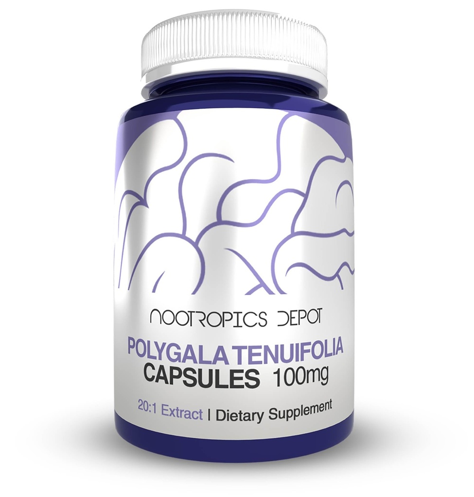 Nootropics Depot Polygala onuifolia Capsules | 100 mg | 90 Kont | 20:1 Ekstraksiyon | Yuan Zhi | Bilişsel Fonksiyonlar, Öğrenme ve Hafıza | Sağlıklı Stres Seviyelerini Destekler | Adaptogen Supplement