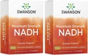 Swanson Maksimum Güçlü NADH - Beyin Sağlığı ve Enerji Desteğini Teşvik etmek için Fast-Acting Peppermint Lozenges - Vitamin B3 Coenzyme Fatigue - (30 Tabletler, 20 mg Her) 2 Pack