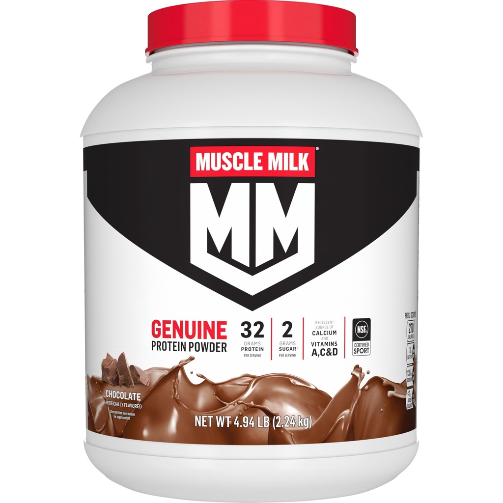 Kas Süt Gerçek Protein Toz, Çikolata, 4.94 Pound, 32 Hizmet, 32g Protein, 2g Sugar, Kalsiyum, Vitaminler A, C & D, NSF Spor için Onaylandı, Energize Snack, Ambalaj Vary