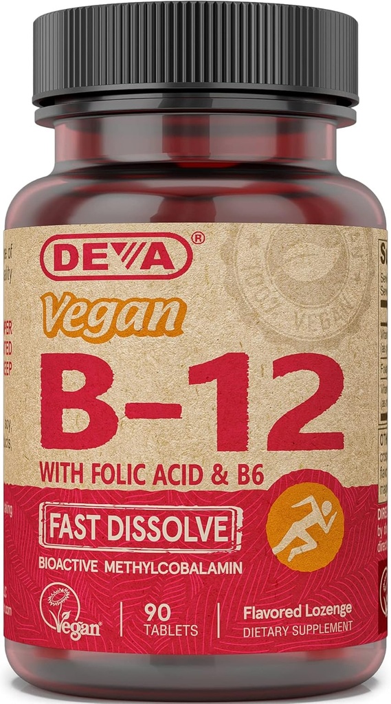 SIXNE Deva Beslenme Vegan Vitaminleri Sublingual B-12 Tabletleri, 2 Kont