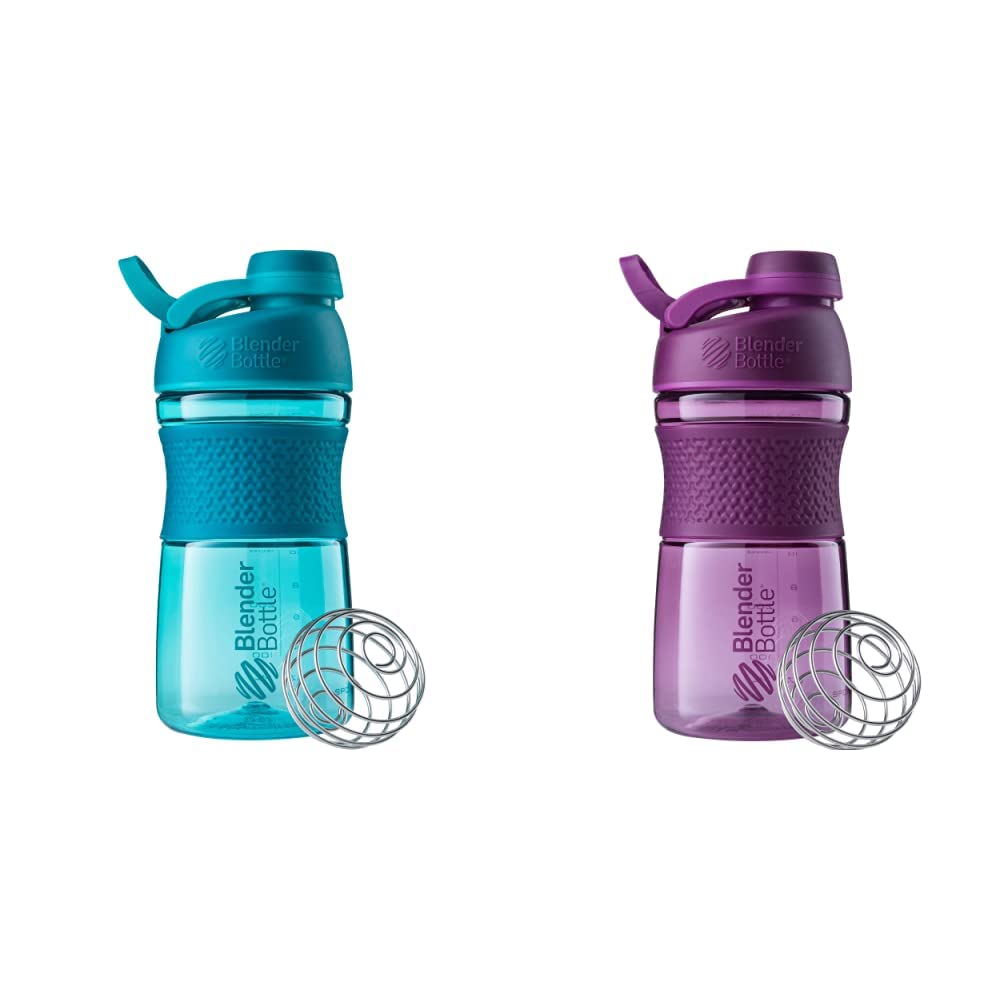 BlenderBottle 20Ounce SportMixer Shaker Şişeleri BlenderBall Wiresk, Plant ve Teal