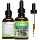 Pet Wellence Detox Gold for Dogs - Gentle Detoxification & Elimination Support, Immune System Care, Nettle, Butle, Burdock Kök - Veterinarian-Formated Herbal Supplement 2 oz (59 ml)