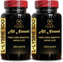 L-LYSINE Supplement replica ACIDS - Sağlıklı Kas Geliştirme, Immune Support, Lip & Skin Health Supplement, Free Form Essential Amino Asit - 2 Şişe 200 Konts