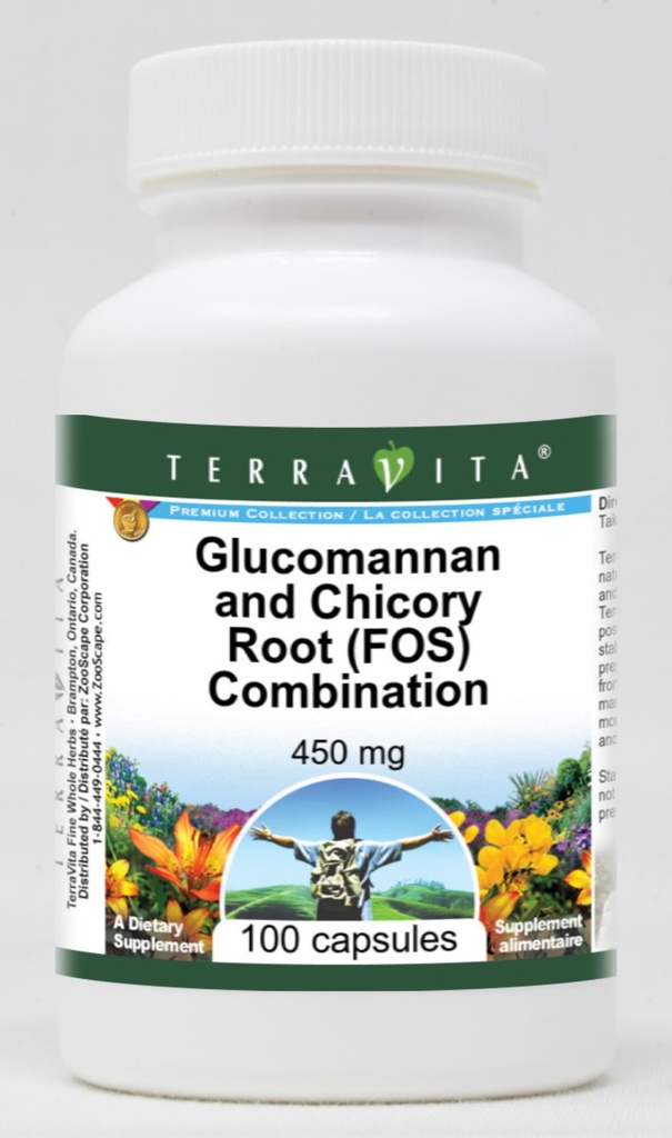 Glucomannan ve Chicory Root (FOS) Kombinasyon - 450 mg (100 Capsules, ZIN: 517028)