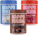 Mutlu Viking Çikolatası, Vanilla ve Strawberry Toz, Venüs Williams, 20G proteini, Low Carb, Keto, Vegan, Gluten-Free, Superfoods, Complete Meal Change, 3 Canisters (24 oz. Her biri)