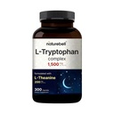 NatureBell L Tryptophan 1300 mg with L Theanine 200 mg, 300 Capsules | Active Free Form, Plant Based Supplement – Calm Formula, Supports Relaxation – Non-GMO & No Glutenten
