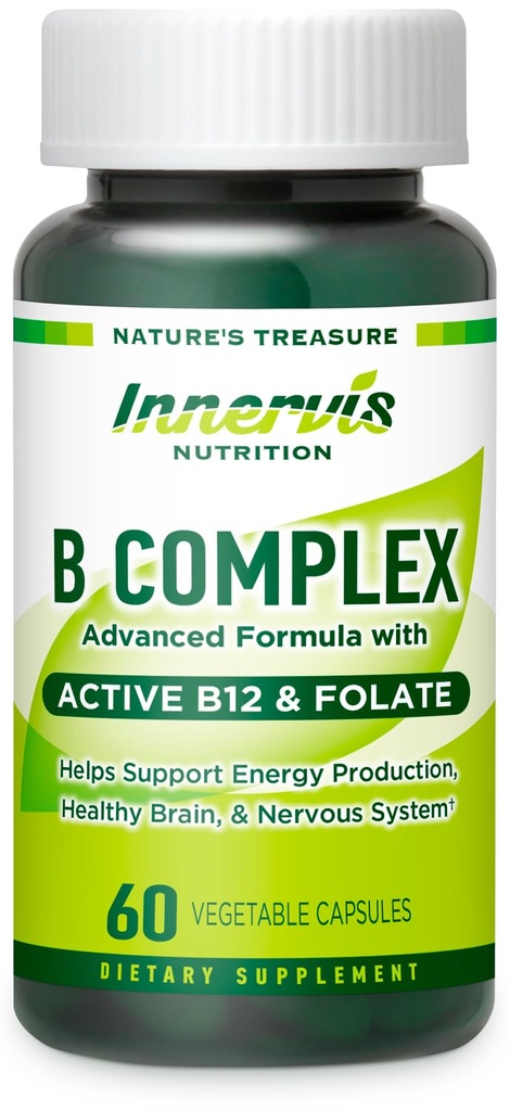 Active B12 & Folate ile Biyoaktif B Kompleksi – Enerji, Beyin ve Sinir Sağlığı, 60 Vegan Capsules