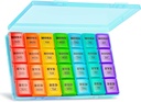 XL Large Weekly Pill Organizer 4 Times a Day, 7Day Pill Box and Organizer AM PM, Big Karşılaştırmalar Pill Case, Monthly Drug Organizer 28 Days columns for Fish Oils