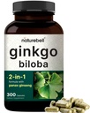 NatureBell Ginkgo Biloba 6.000mg ile Panax 640 500 mg Oda başına | 300 Capsules – Max Strength Ginko Biloba Ekstralar - Memory, Focus ve Brain Health