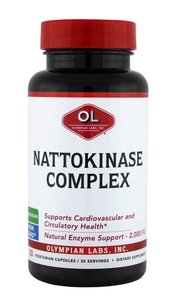 Olympian Labs Nattokinase Kompleksi Grape Tohumu Herbal Supplements, Superior Heart Health Support - 30 Daily Capsules