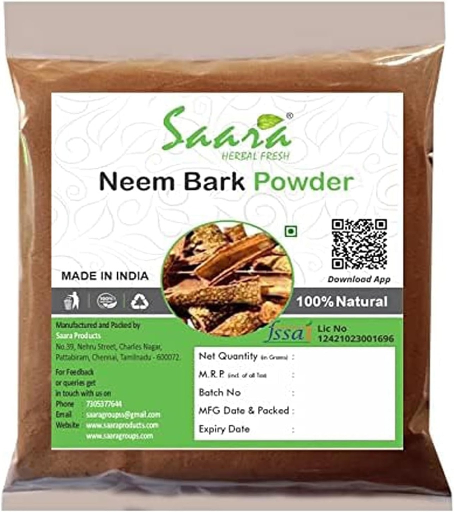 Neem Bark Toz Neem Chhal Toz, Tiredness, Skin Hastalıklar, Vitamin Tamam,100gm