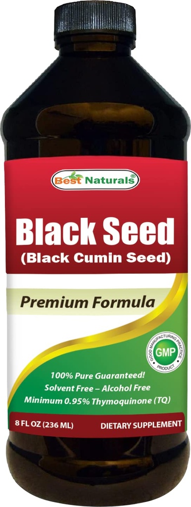 En İyi Doğallar Siyah Tohum Yağı - En Az 0.95% Youmoquinone (TQ) - Digestive Health, Immune Support, Beyin Fonksiyonu, Ortak Hareketlilik, Gluten Ücretsiz, GMO - 8 OZla Sativa Aids in Digestive Health, Immune Support, Brain Function, Joint Mobility, Gluten Free, Non GMO - 8 OZ