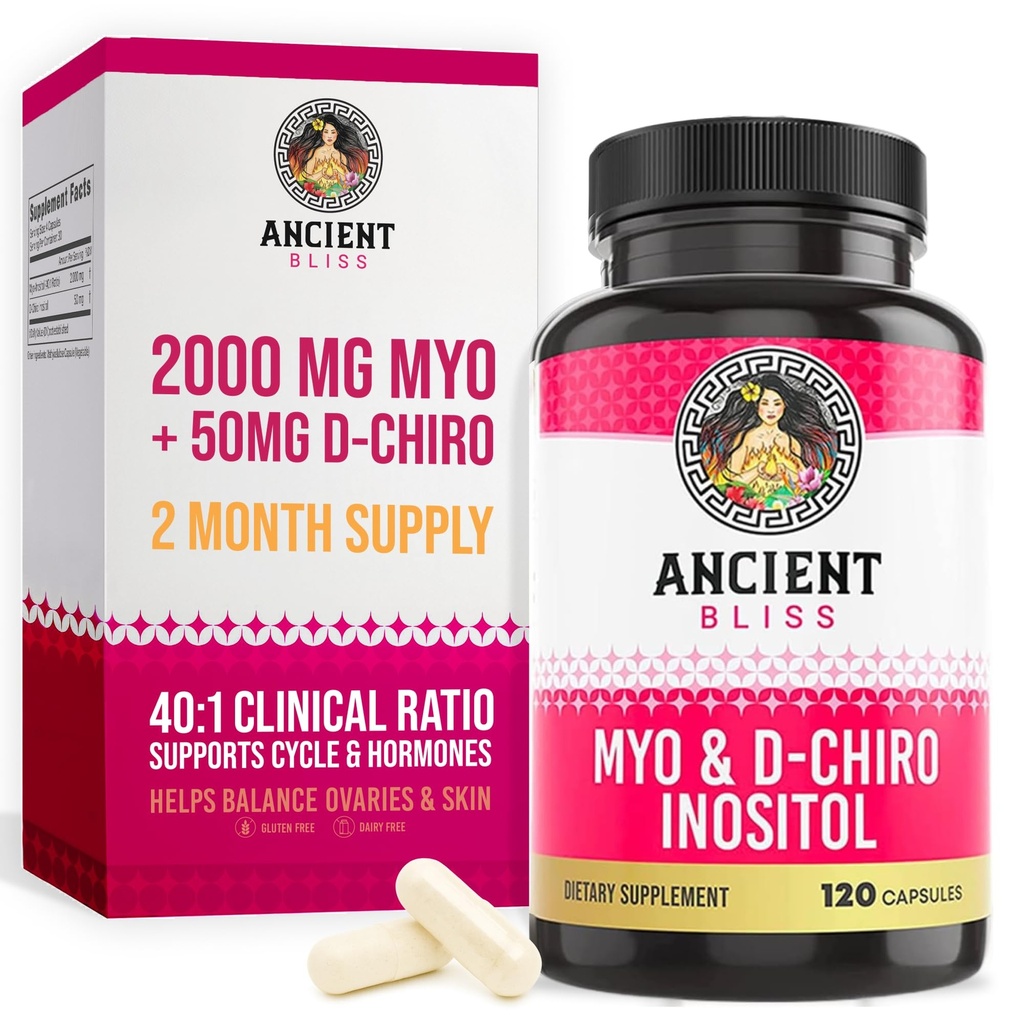 Eski Bliss Myo & D-Chiro Inositol Supplement, 40 to 1 Oran, Kadınlara Ovarian Fonksiyonl Desteğine Yardımcı Olmak, B8 Erkeklere Göre Regül Etmeye Yardımcı olur, 2050 mg