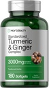 Horbäach Turmeric ve Ginger Supplement | 3000 mg 180 Softgel Pills | Black Pepper Extract | Non-GMO, Gluten Free Supplement Supplement Supplement