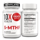 10X Sağlık 5MTHF Medeniyeti - Beyin, Kalp Sağlığı, DNA & Nörotransmitter Synthesis - Bio available Medeniyet Tamamı - Medeniyet Tamamı 60 Capsules