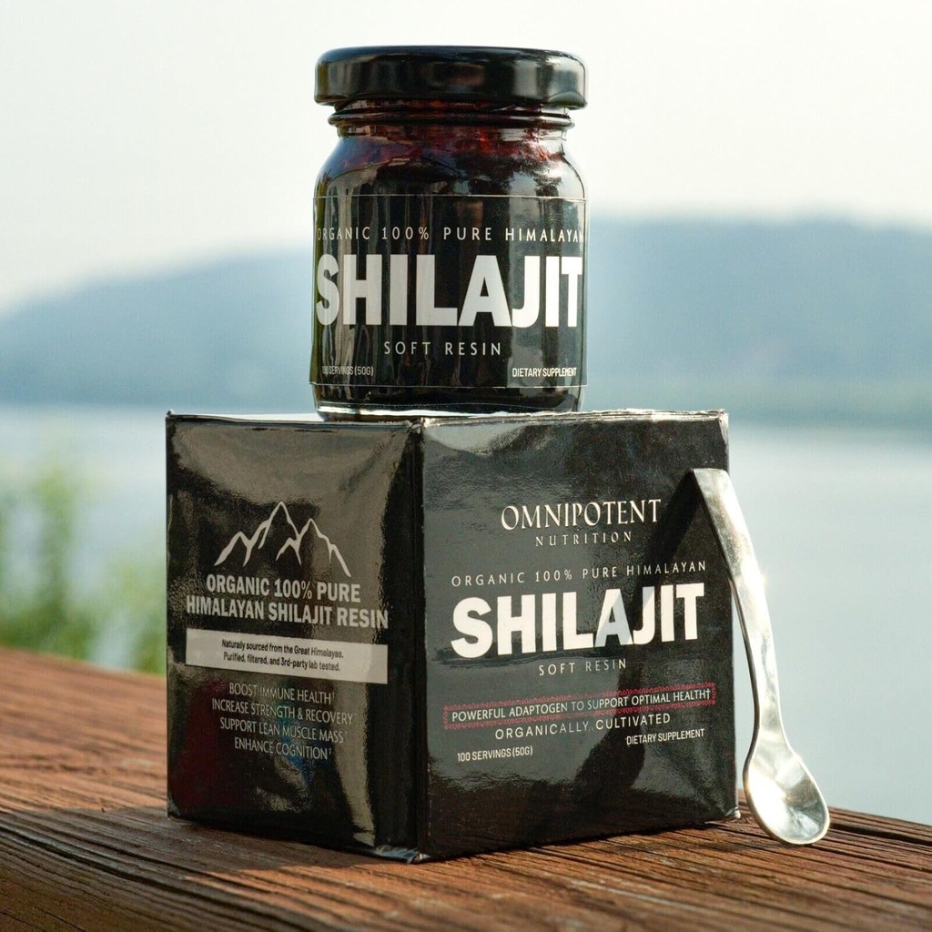 Himalaya Shilajit Giyim - Organik Shilajit Supplement High Altitudes - 500 mg Pure Naturalwear & Fulvic Acid, 85+ Trace Minerals (50g (100 Hizmet) + Spoon)