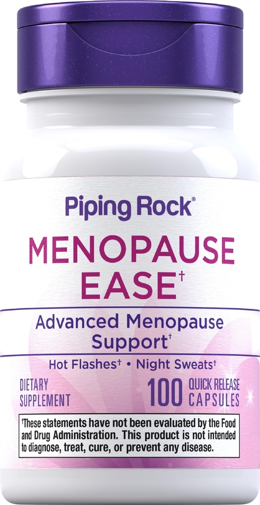 Piping Rock Menopause Supplement for Women | 100 Capsules | Gelişmiş Komplek Supplement | Black Cohosh, Red Clover, Chasteberry | Non-GMO, Gluten Free