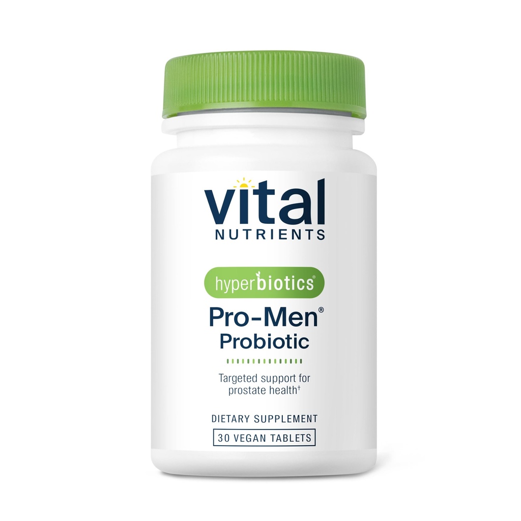 Hiperbiyotikler Vital Nutrients Pro Men Probiyotikler | Erkekler için Gelişmiş Probiyotikler | Klinik olarak Prostat Health, Digestive Balance and Gut Health* | Gluten, Dairy, Soy Free | 30 Vegan Tabletler