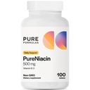 PureFormulas Pure Niacin - Vitamin B3, 500 mg Immediate release Niacin 500 mg - Nicotinic Acid 100 Tablet - Non-GMO B3 Vitaminleri Niacin Supplement B3, 500 mg Immediate release Niacin 500 mg - Nicotinic Acid 100 Tablet - Non-GMO B3 Vitaminleri Niacin Supplement