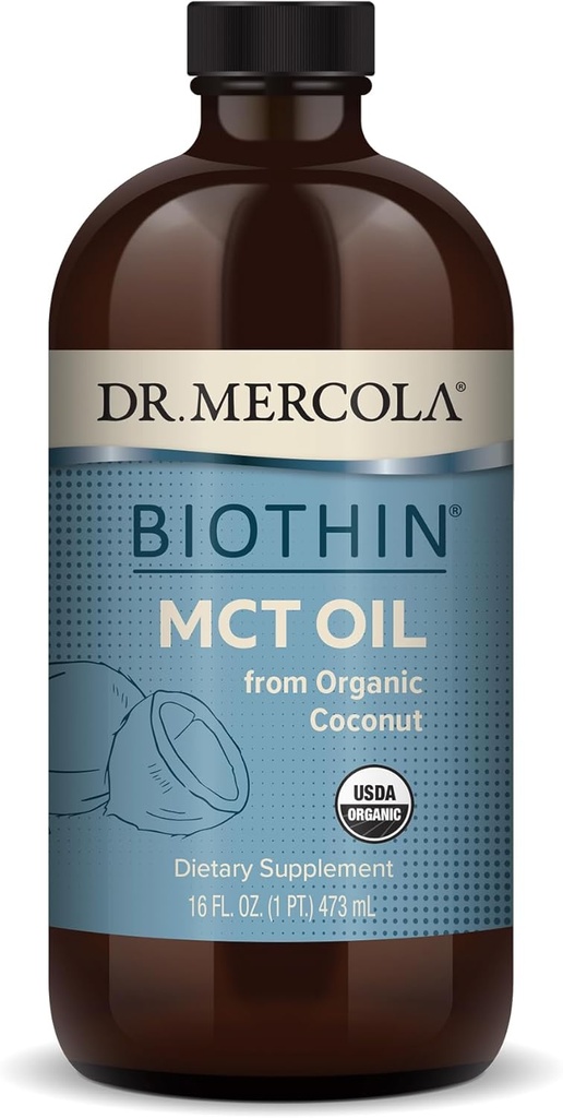 Dr. Mercola Biothin Organik MCT Petrolü, Yaklaşık 31 Hizmet (16 Fl. Oz.), GMO, Gluten Ücretsiz, Soy Free ve USDA Organik Organik Organik